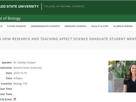 Katey gives a talk at CSU!