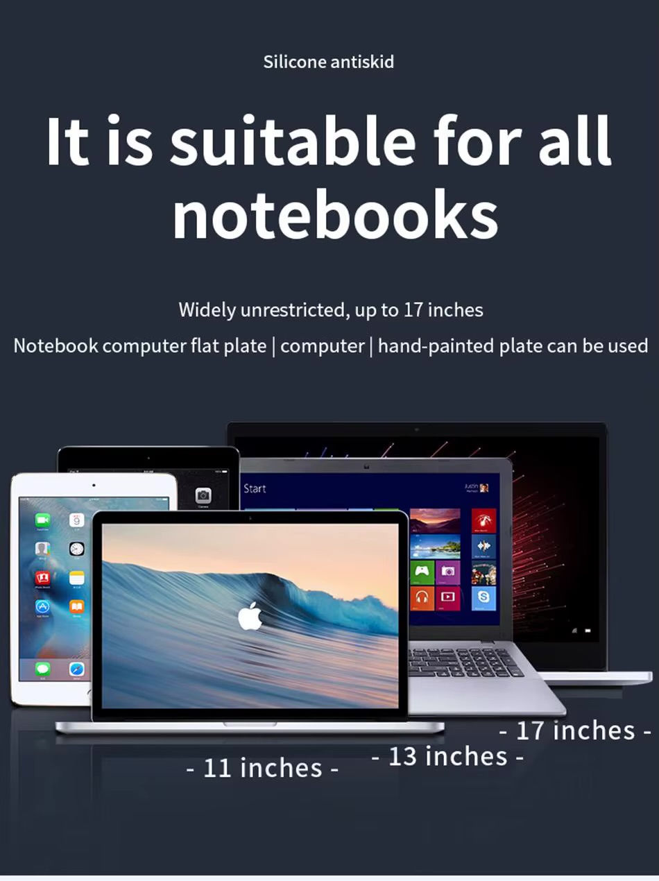 Thumbnail: Adjustable Laptop & Tablet Stand (Up to 17") – Portable Folding Cooling Support