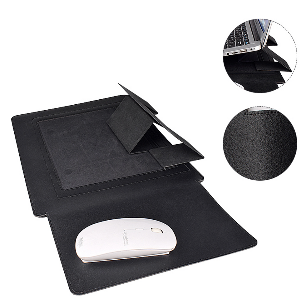 Thumbnail: PU Leather Laptop Sleeve with Stand – For MacBooks