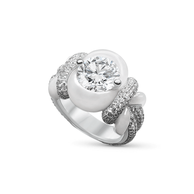 white jade diamond ring