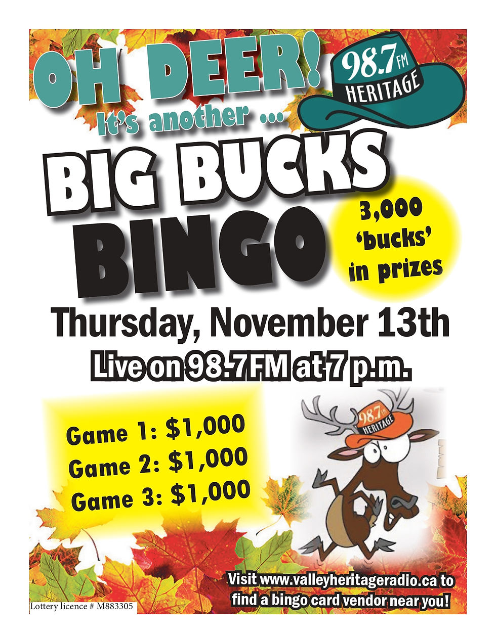 Valley Heritage Radio - Radio Bingo - BONUS BINGO