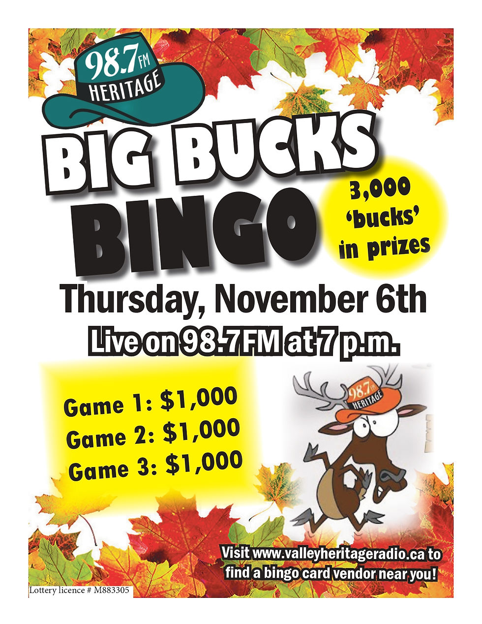 Valley Heritage Radio - Radio Bingo - BONUS BINGO