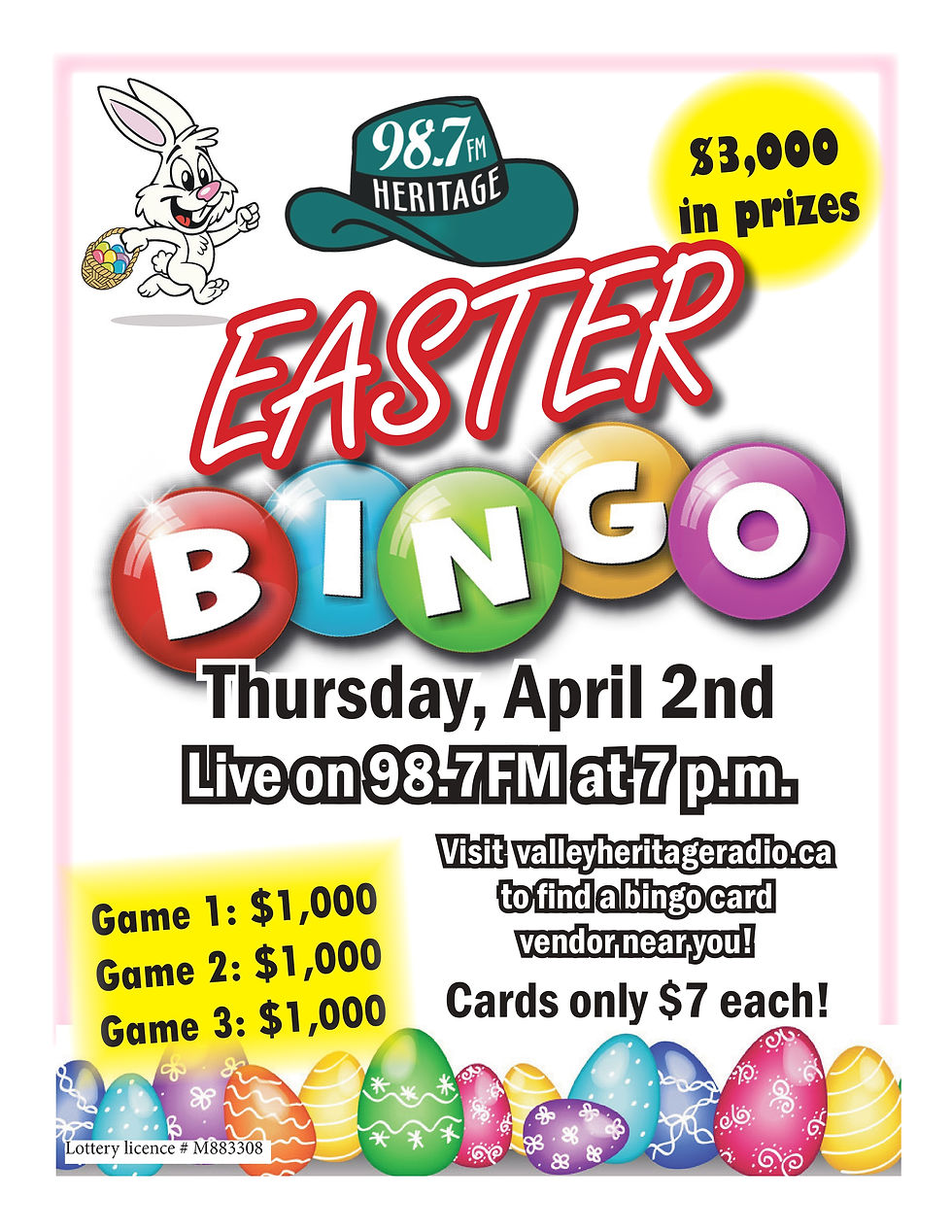 Valley Heritage Radio - Radio Bingo - Easter Bonus Bingo