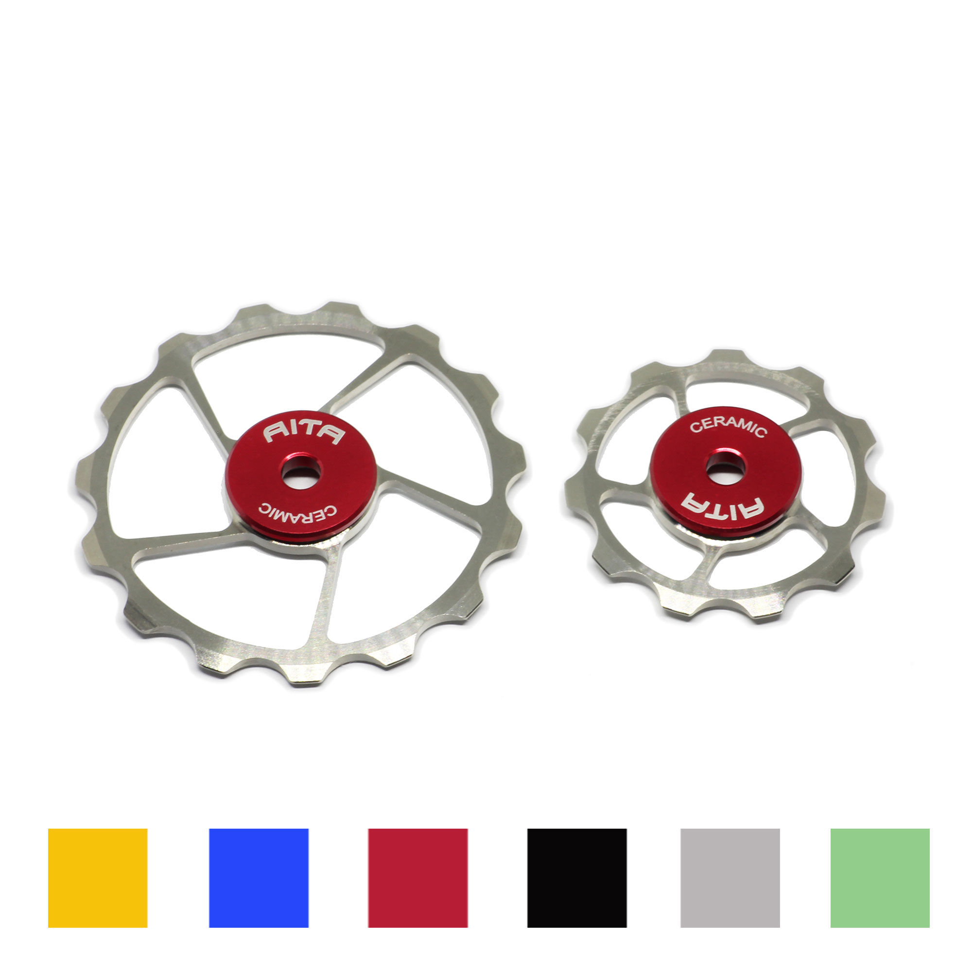 Aita Ceramic 11+15 Tooth Titanium Pulley Wheels for SRAM 10/11/12 Speed