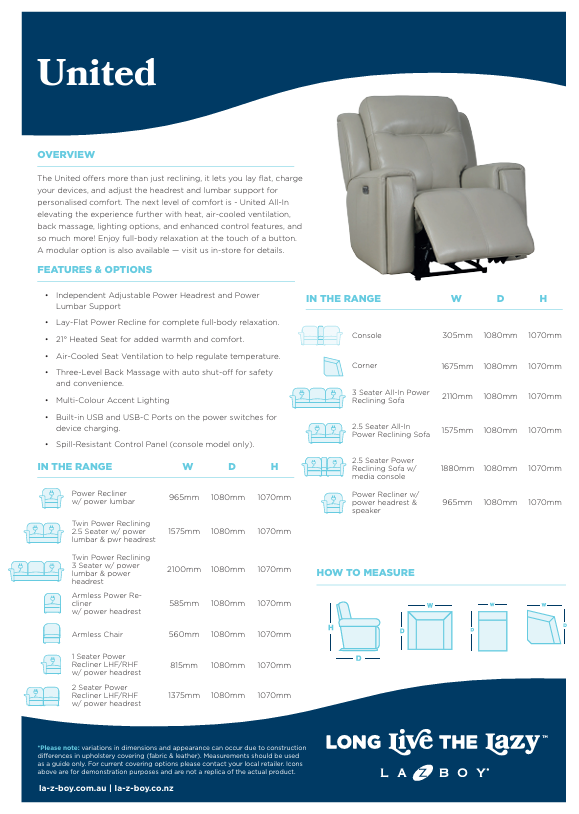 Thumbnail: United 2.5ERER Seater in Leather