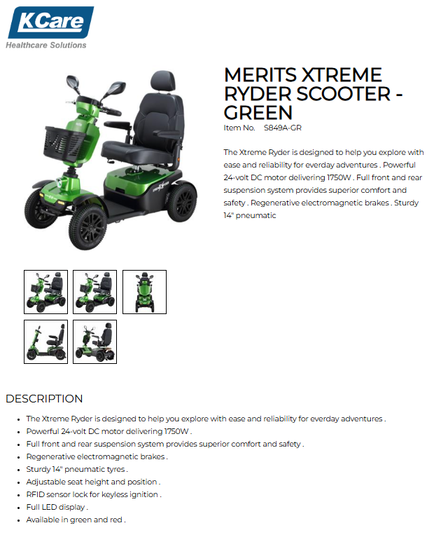 Thumbnail: Merits Xtreme Ryder Scooter - Green