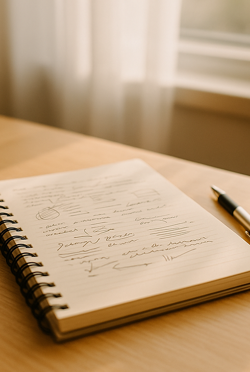 foto de um caderno de anotações