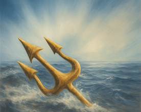 tridente simbólico, representando a letra grega Psi (Ψ)