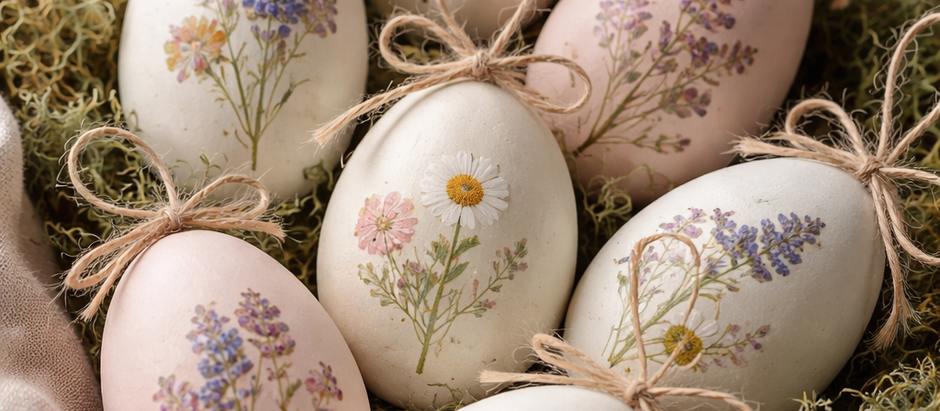 🌿 FROM THE STUDIO: DIY Pressed Flower Easter Eggs (That Look Way Too Expensive to Be Handmade)
