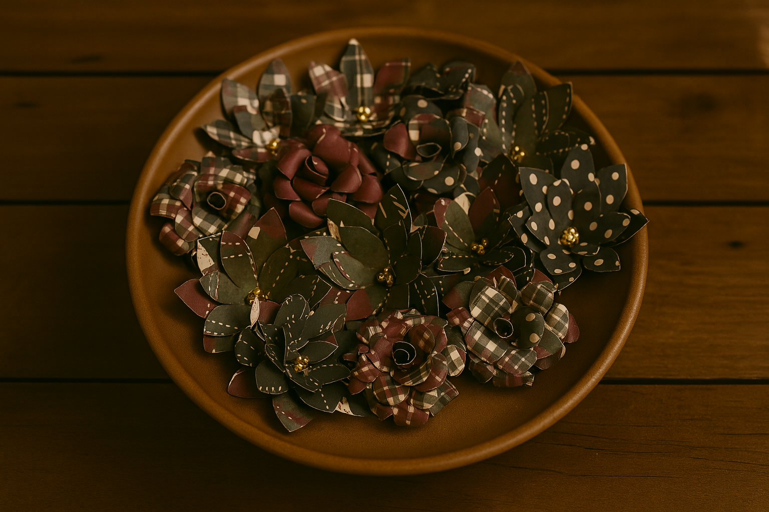 Traditional Christmas Paper Flower Vase Filler
