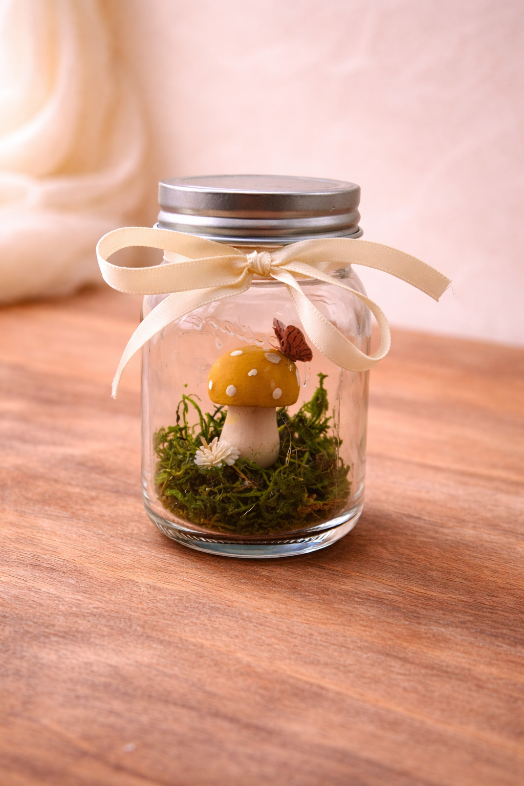 Mini Mushroom Terrarium Jar Decor