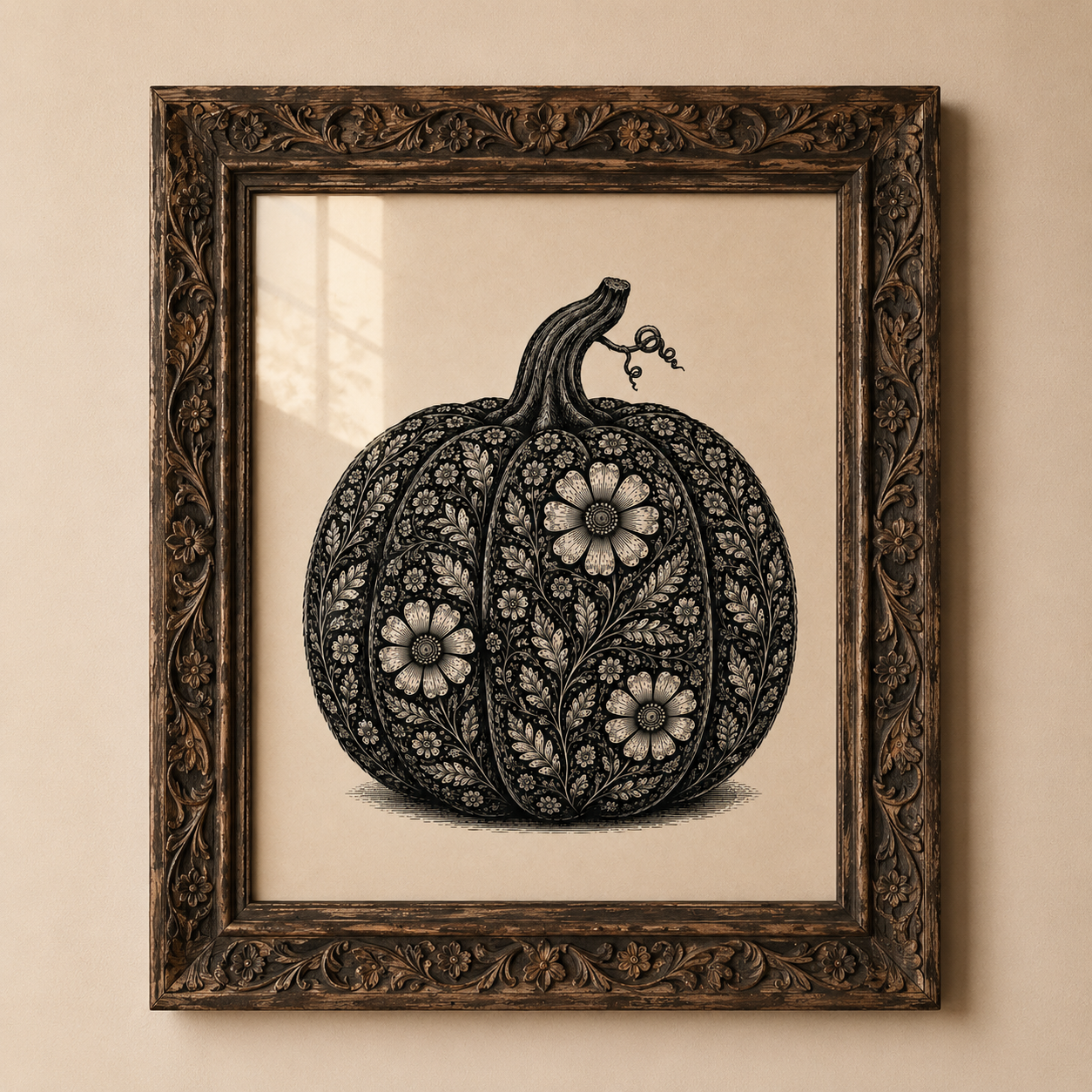 Floral Pumpkin Wall Art