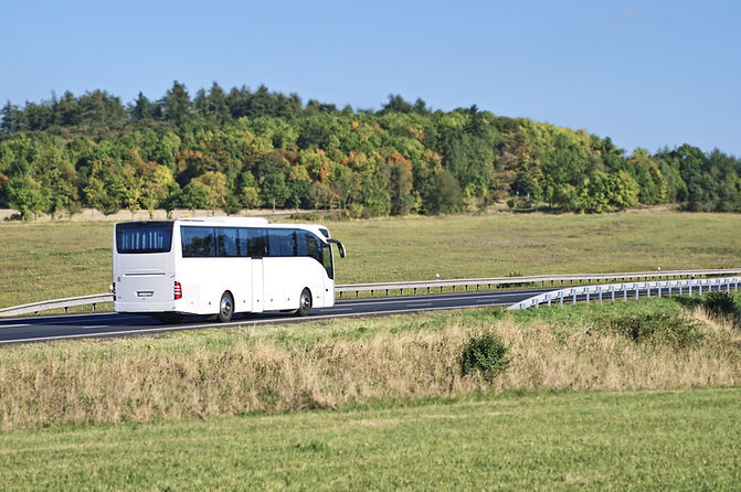 White Bus on Highway