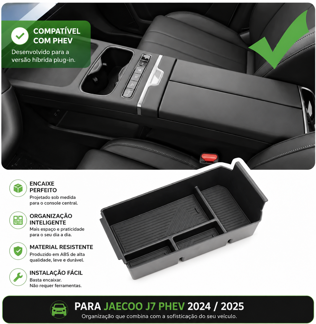 Organizador Apoio de Braço JAECOO J7 PHEV | Console Central