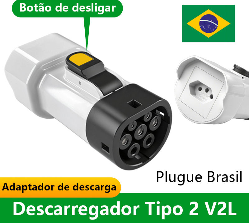 Adaptador V2L Type 2 para BYD Atto 3, Dolphin, Seal, Song e Yuan