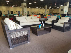 Deep seating wicker rattan