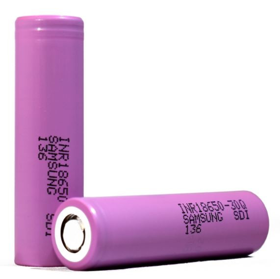 pink Samsung 30Q lithium cells in 18650 size