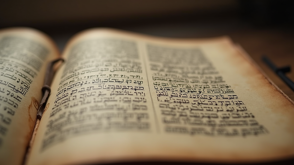 Close-up view of an ancient manuscript with theological writings