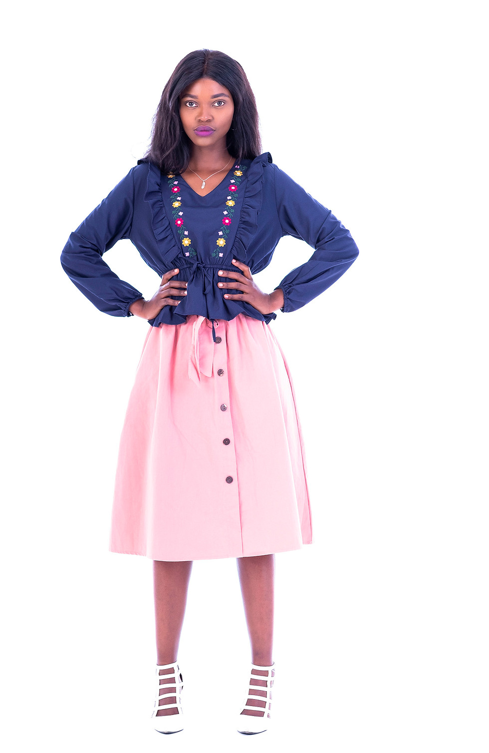 Thumbnail: Pink high waisted skirt