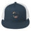 Thumbnail: Navy and white trucker hat with floral design and the word passion.