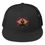 Thumbnail: Black cap features meditating figure, with sunset background, Thinking Cap Co