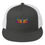 Thumbnail: Gray and white trucker hat with a colorful dragonfly design.