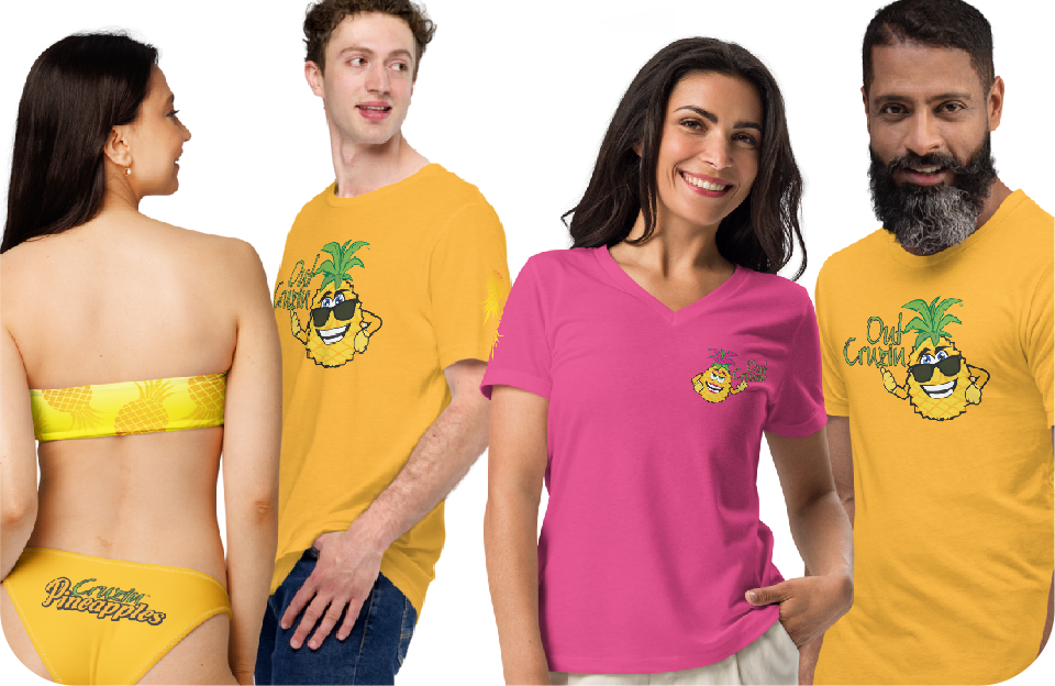 Miniatura: Out Cruzin Pineapples Women’s relaxed V-Neck t-shirt