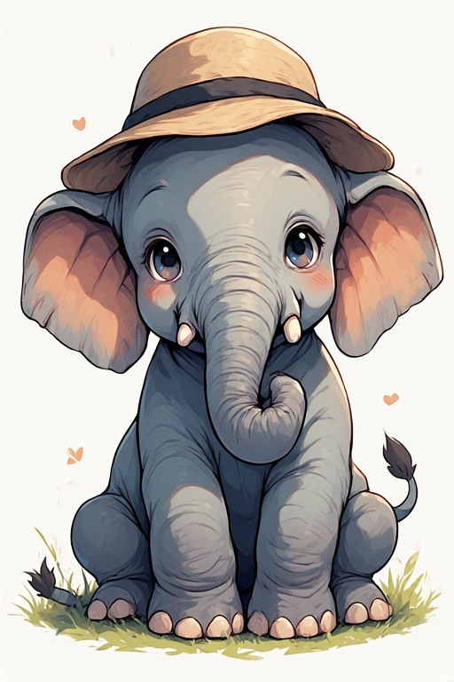 elephant with hat