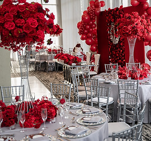 Elegant Red & Silver Wedding Table Decor | Floral Centerpieces & Balloon Arch.jpg