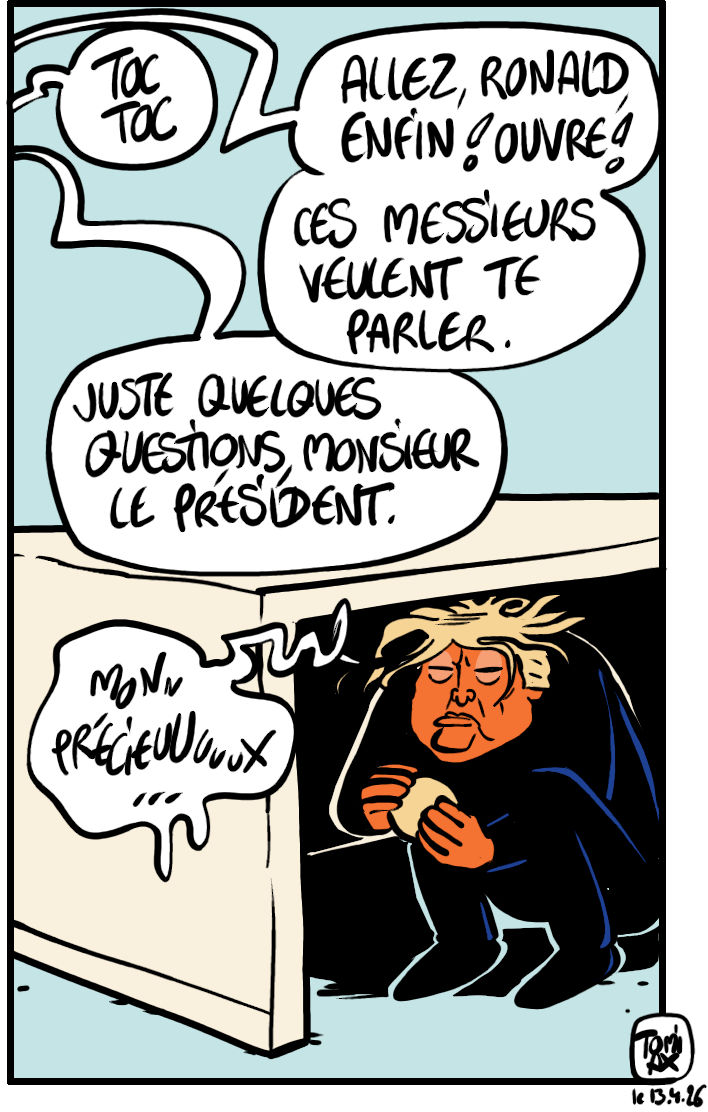 Mini BD en mode caricature politique de Donald Trump qui veut absolument son prix Nobel..