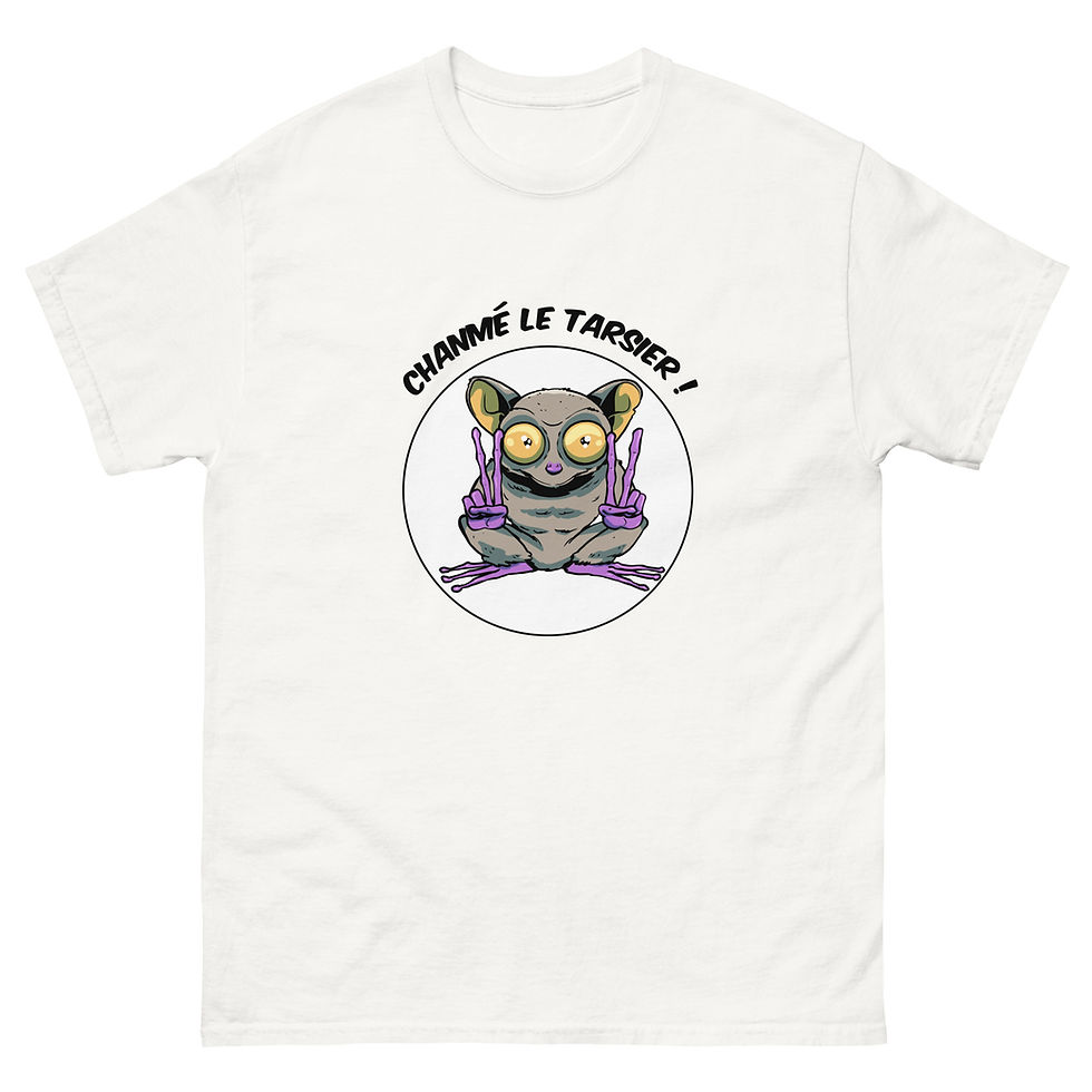 Miniature : Un t shirt tarsier positif : le tarsier est un petit primate bizarre avec des grands yeux exorbités très chanmé