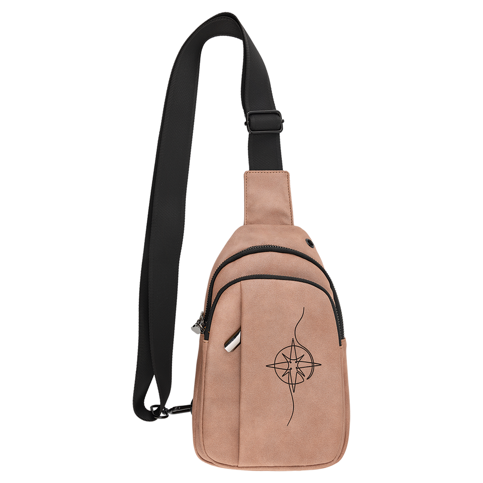 Creekside Collection: Custom earth-tone bags in Sage, Blush, and Light Gray with permanent black laser engraving.