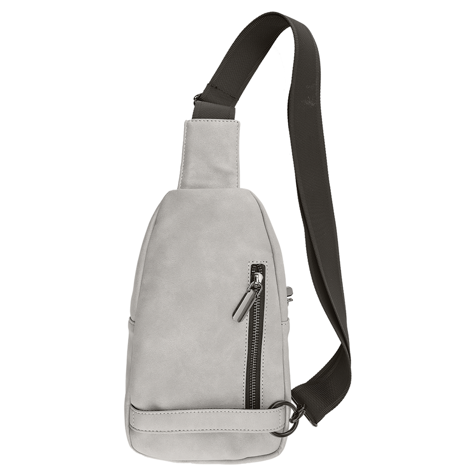 Creekside Collection: Custom earth-tone bags in Sage, Blush, and Light Gray with permanent black laser engraving.