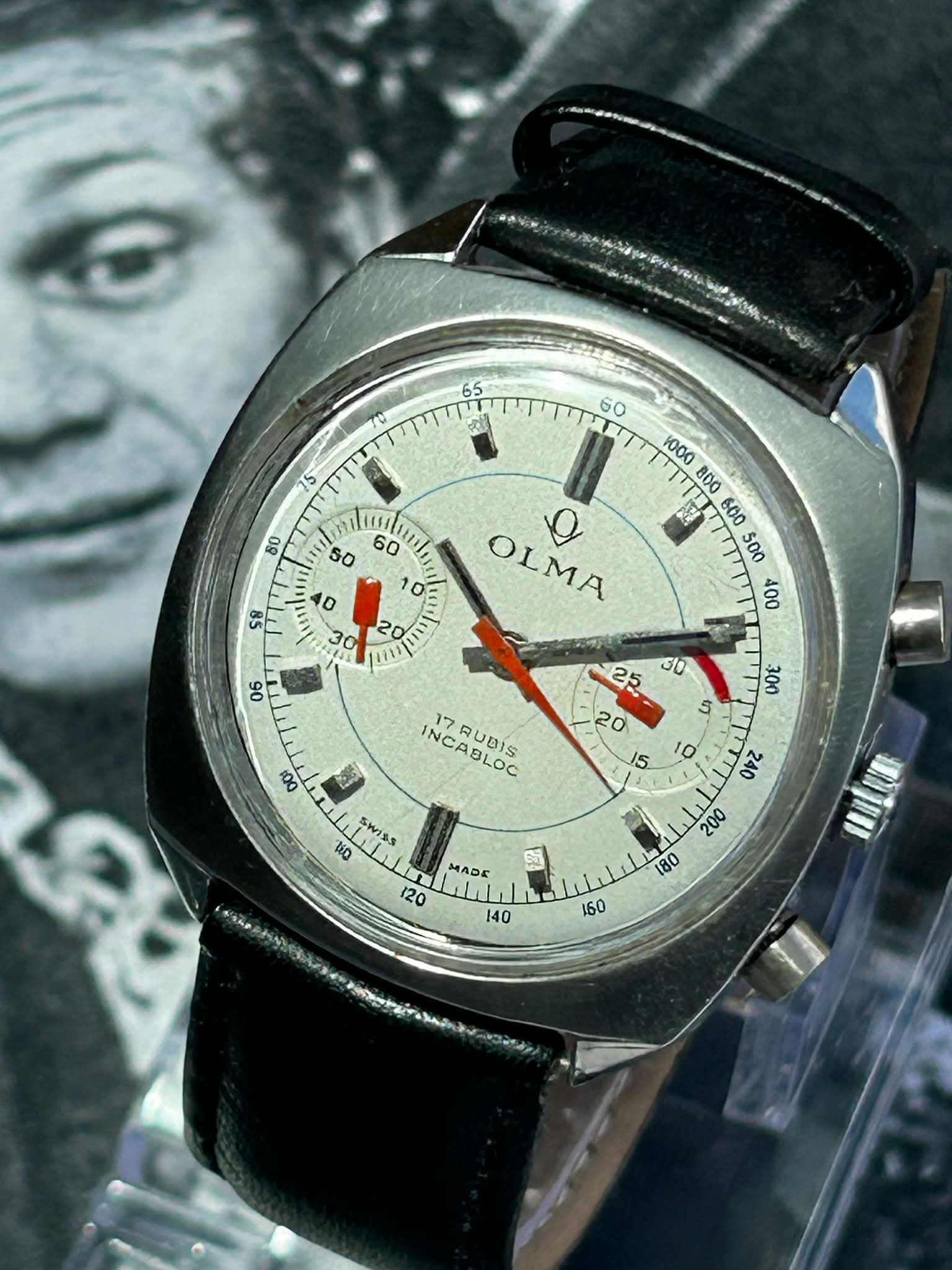 Vintage OLMA Chronograph Watch Valjoux 7733