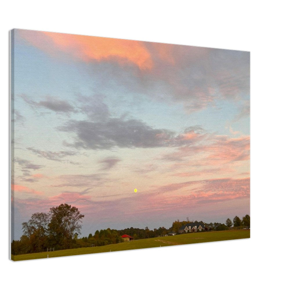 NC country moonrise in pastels