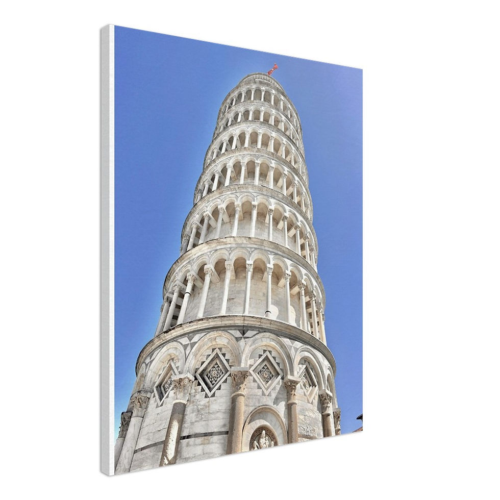 Thumbnail: Leaning Tower of Pisa, Italy in blue and white 
