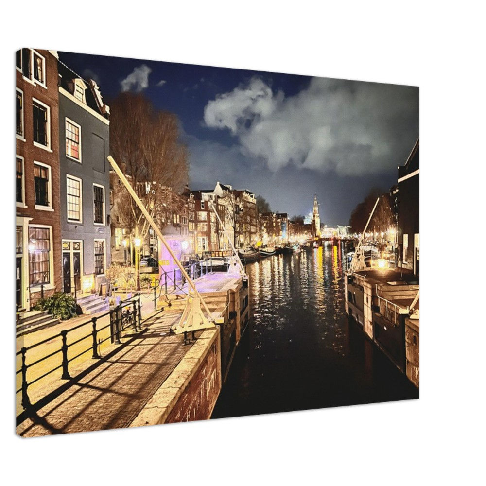 Canals of Amsterdam on Canvas