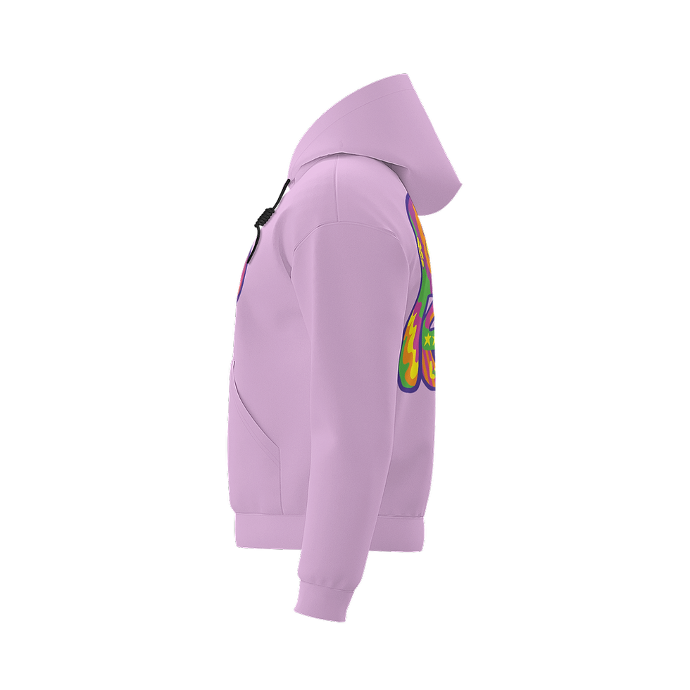 Thumbnail: PEACE ART Unisex Fleece-Lined Pocket Hoodie lilac
