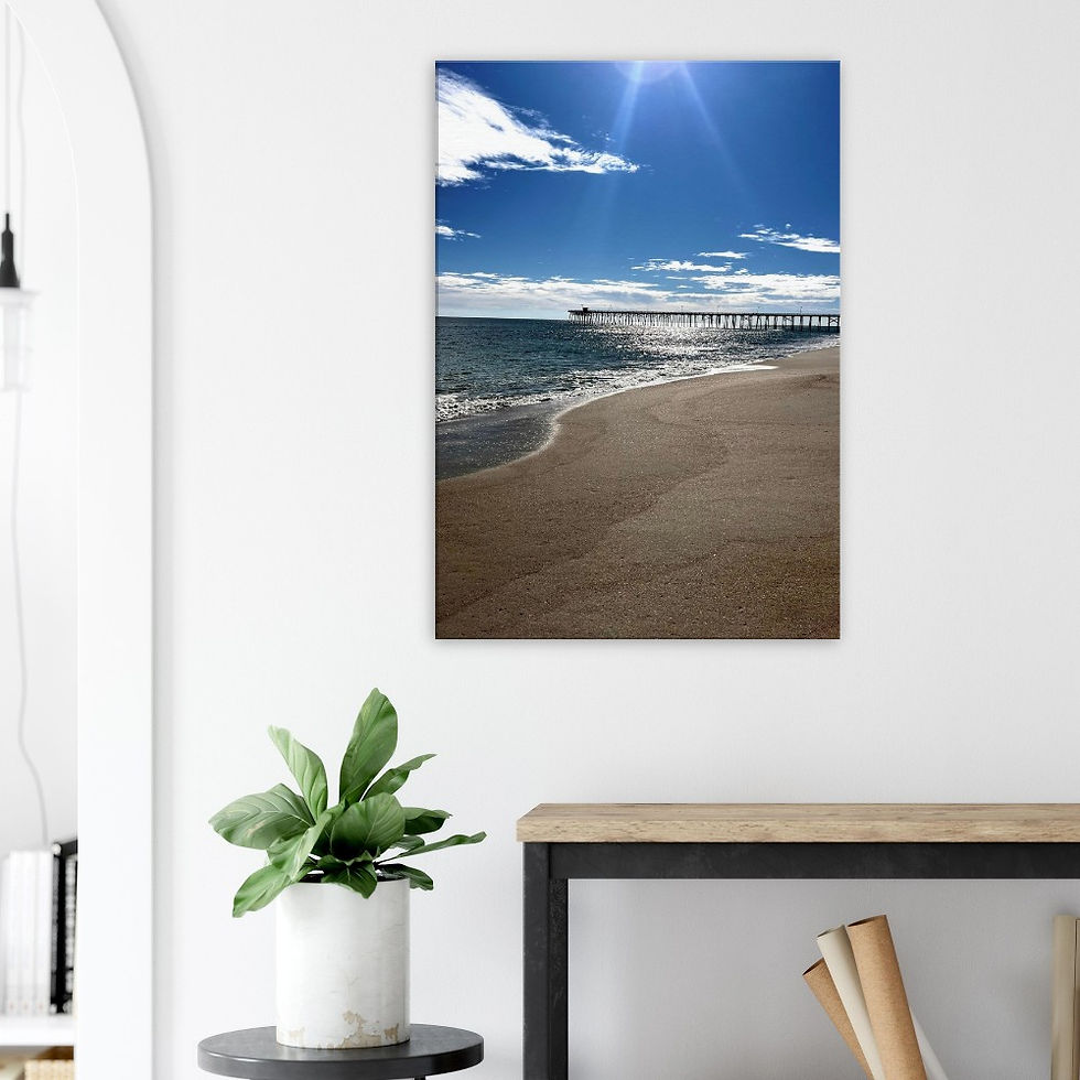 Sunshine over the Pier on Canvas