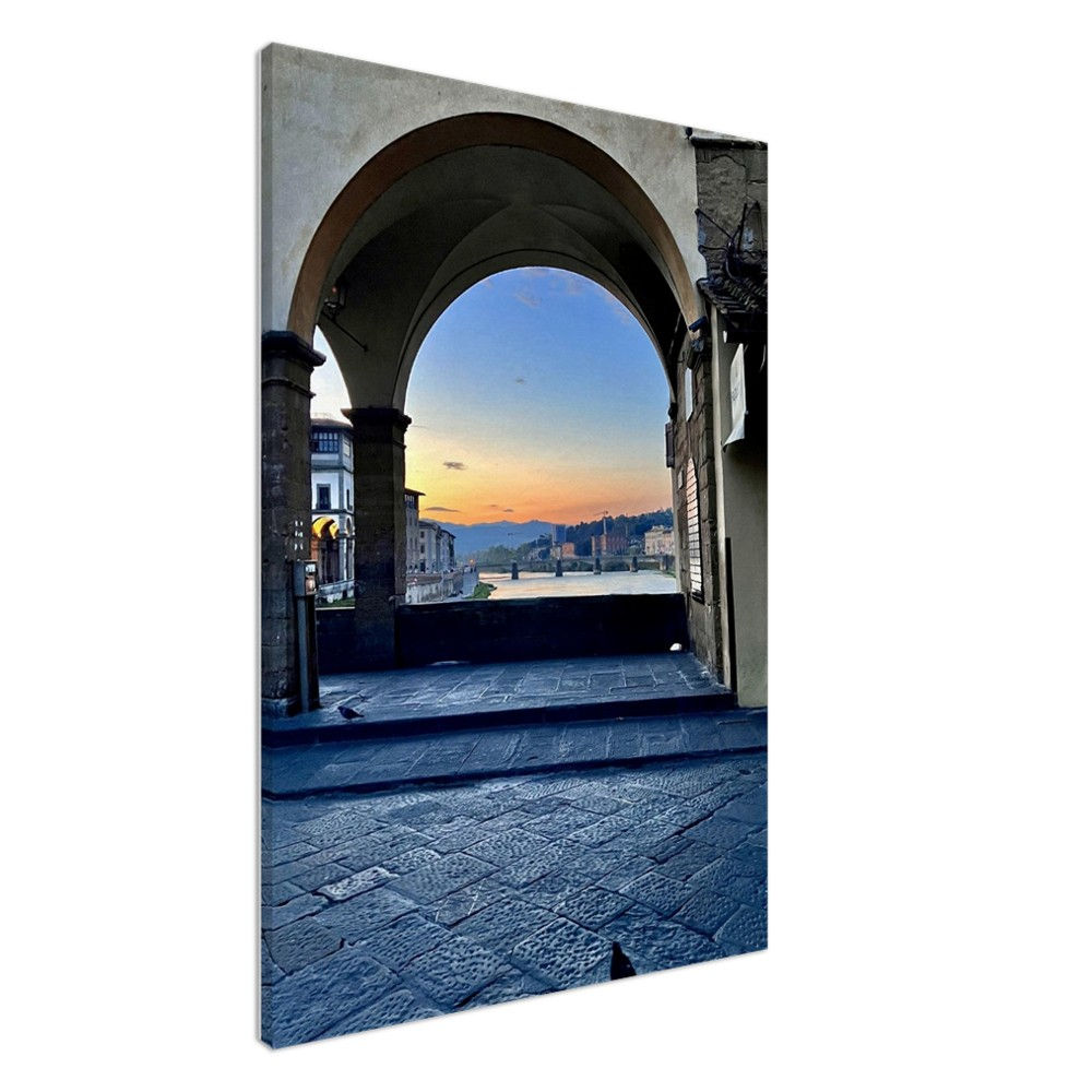 Arch of Ponte Vecchio on Canvas