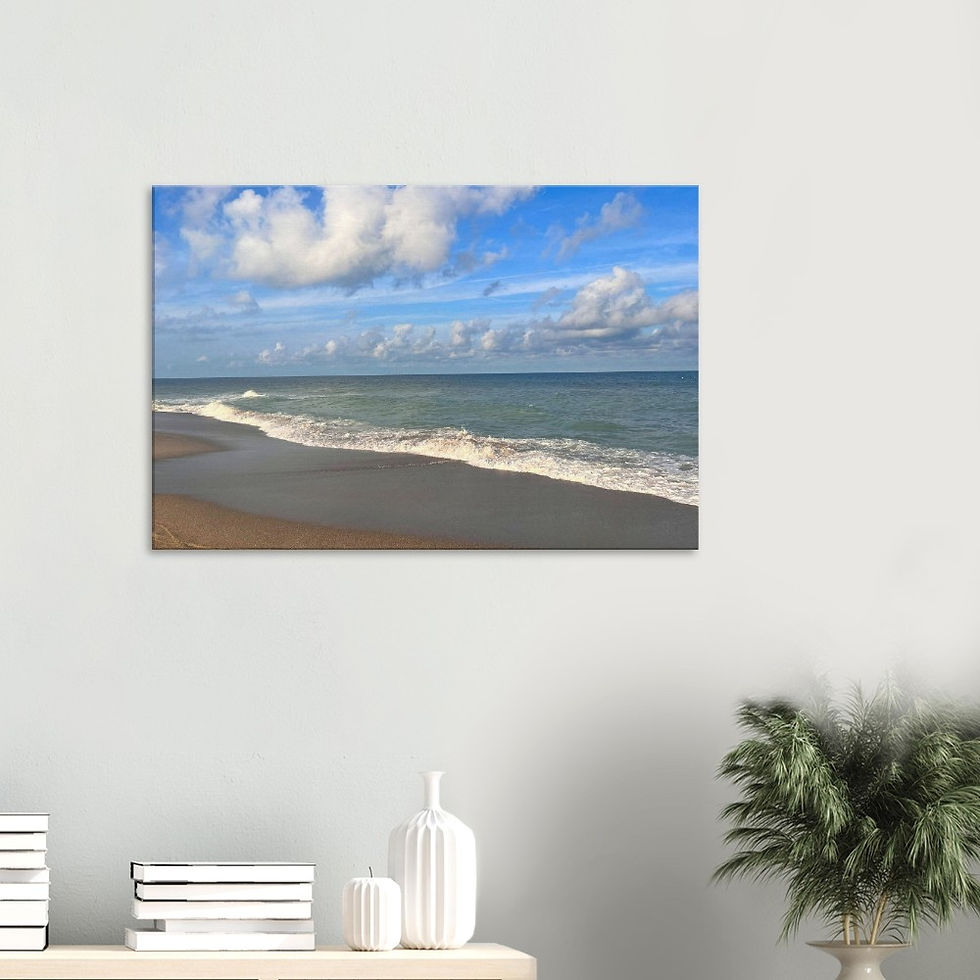 Serene beach of North Carolina on Canvas