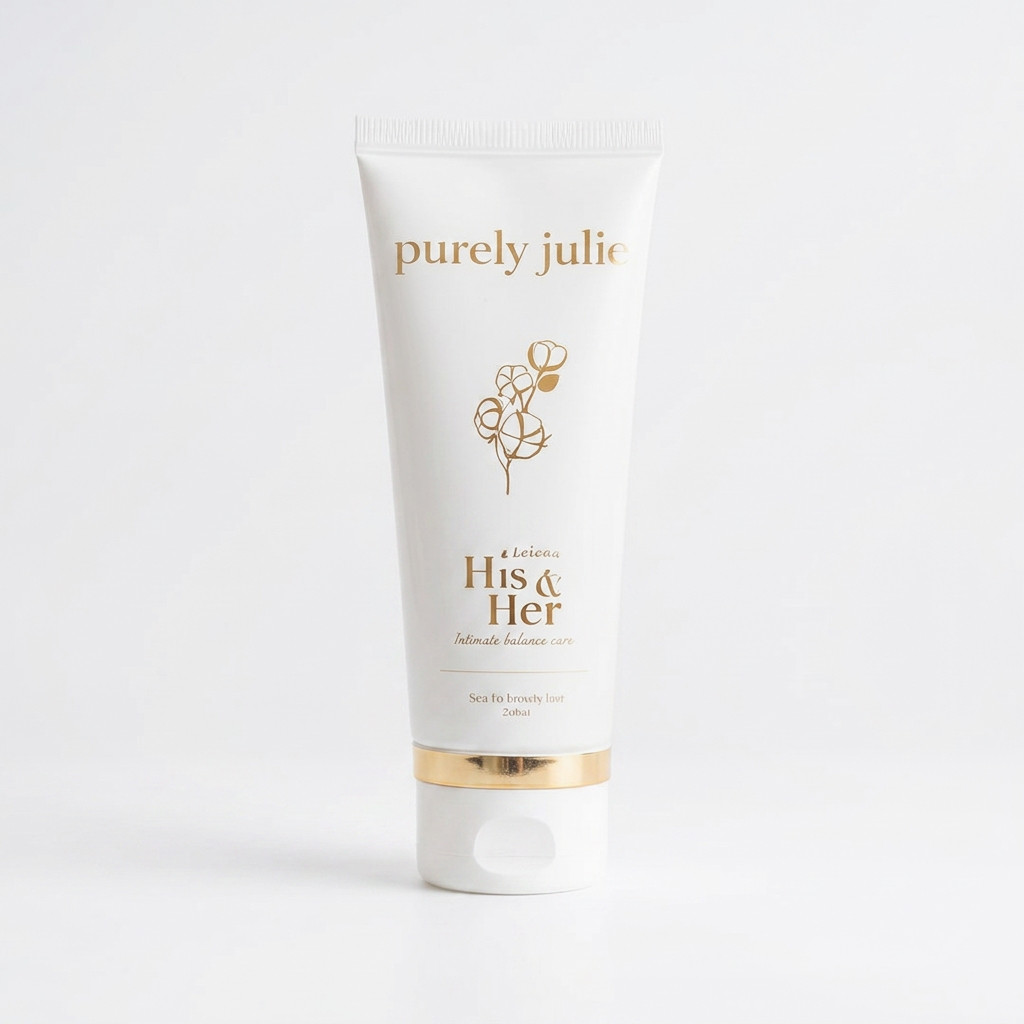 A premium bottle of His and Hers Intimate Wash by Purely Julie