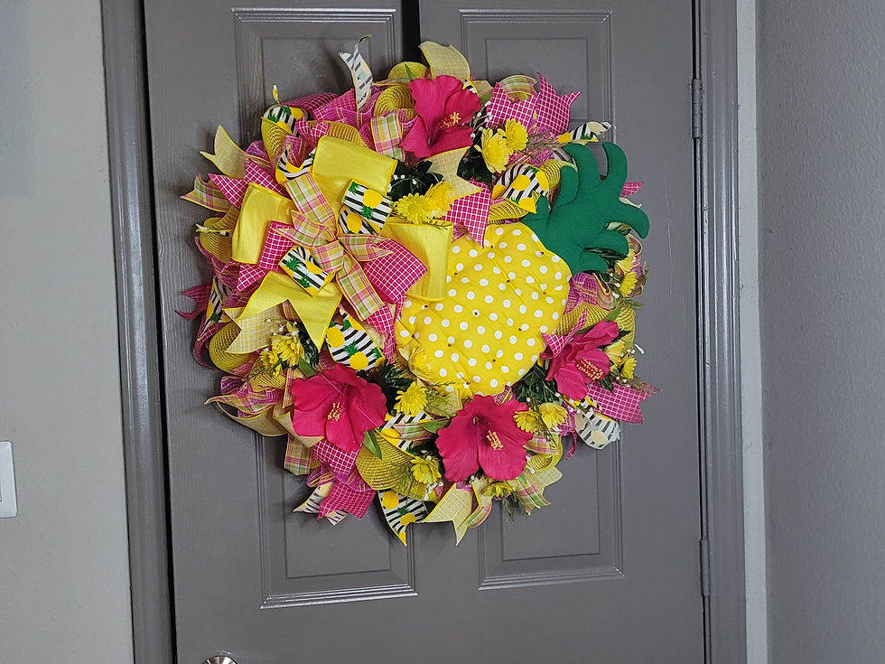 Thumbnail: Pineapple Wreath: Bright Summer Hibiscus Decor