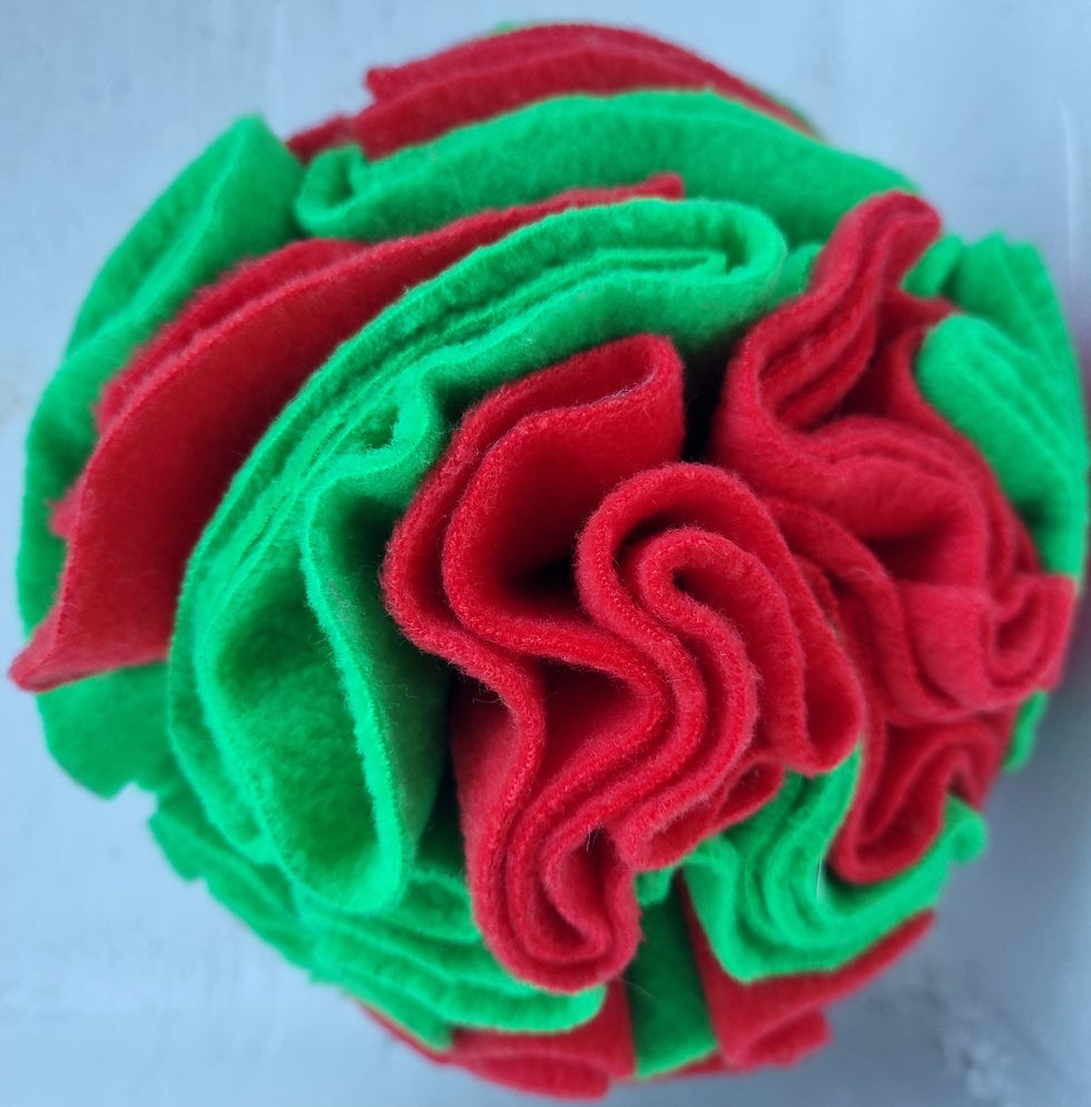 Red and Green Snuffle Ball 15cm