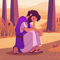 a man very hurt on the side of the road in biblical times for kids with purple undertones.jpg