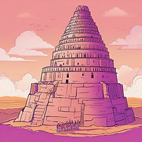 the tower of babel for kids with purple undertones.jpg