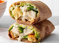 CHICKEN CAESAR SALAD WRAP $10.00 (Chicken, Egg, Bacon, Parmesan Cheese, Cos Lettuce & Caesar dressing)