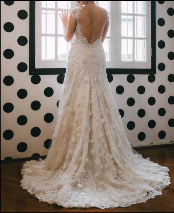 Miniatura: Vestido de Noiva Carol Hungria exclusivo com renda 3D