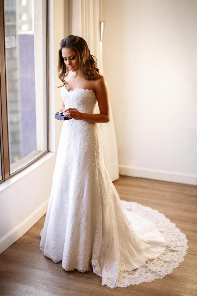 Vestido de Noiva tomara que caia Wanda Borges