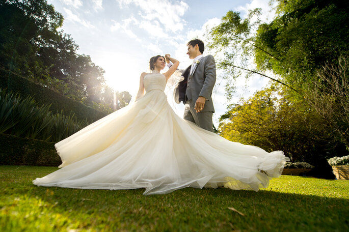 Miniatura: Vestido de noiva Rosa Clara princesa gola alta